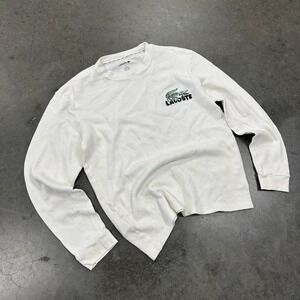 Lacoste white long sleeve thermal shirt w embroidery logo size Med